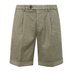 MICHAEL COAL Men's Pleated Cotton Shorts Men GREEN Pants
